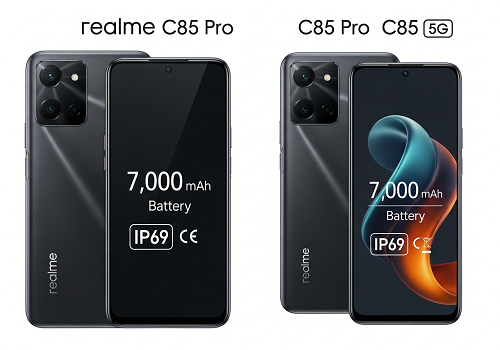 ریلمی C85 پرو و C85 5G با باتری ۷,۰۰۰ میلی‌آمپر ساعتی و استاندارد IP69 معرفی شدن